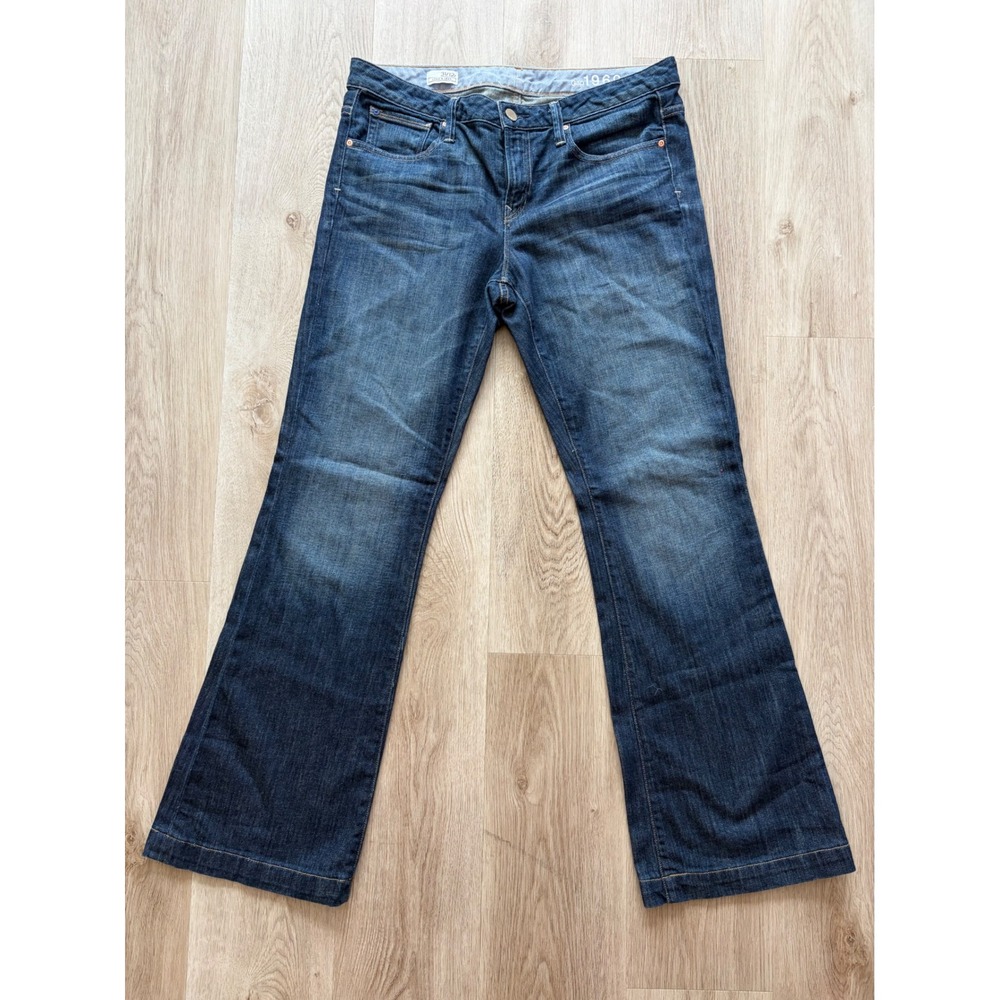 Gap 1969 Long & Lean Jeans 31/12r Medium Tint Blue Flare Denim Boot Western